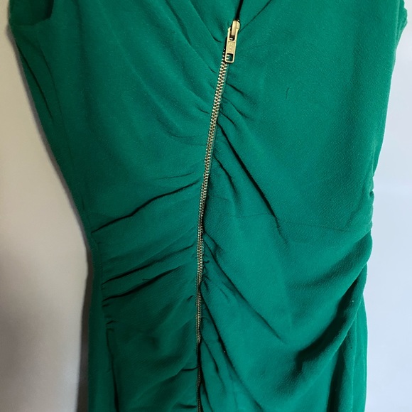 Dress the Population Women's Ivy Exposed Zipper Plunging Midi Dress green size S - Picture 5 of 10